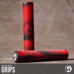 Red and Black Swirl Grips